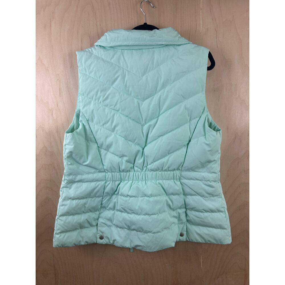 Talbots Women’s Down Puffer Vest‎ Aqua Blue Zip Front Quilted Size XL - Picture 5 of 9